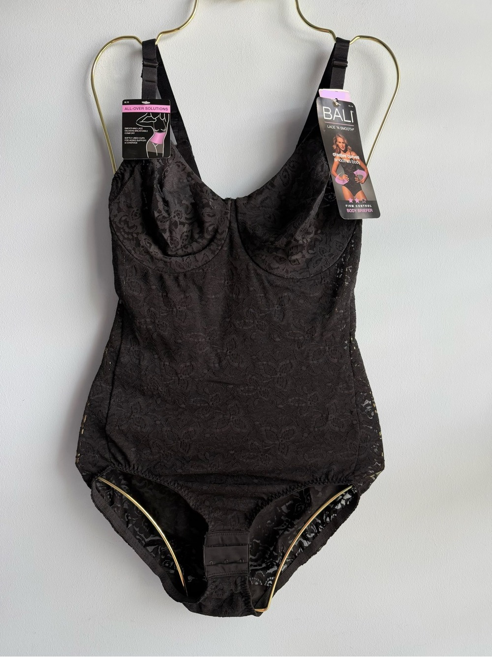 Bali Women’s Black Lace ‘N Smooth Body Shaper Briefer Size 40D